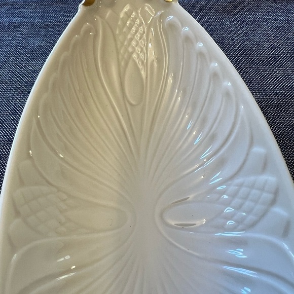 LENOX CHINA-MONACO COLLECTION-EMBOSSED HANDLED RELISH SERVER DISH OVAL BOWL/TRAY - Picture 9 of 9